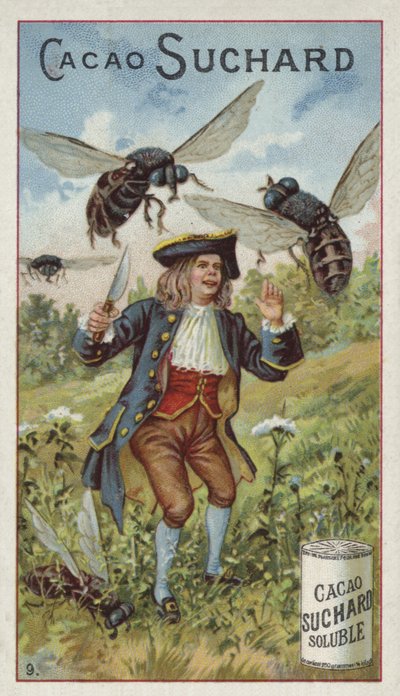 Gulliver aangevallen door reuzenwespen in Brobdingnag door European School