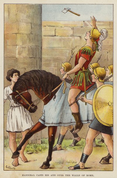 Hannibal werpt zijn bijl over de muren van Rome door European School