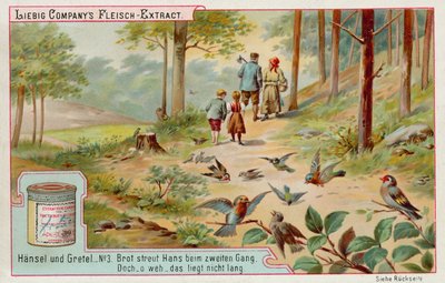 Hans en Grietje: Vogels eten de kruimelspoor achtergelaten door Hans om de weg naar huis te vinden door European School