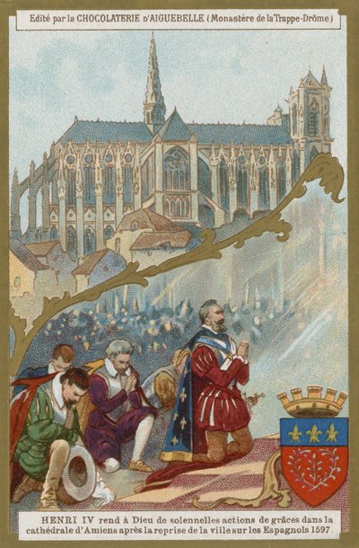 Hendrik IV van Frankrijk bidt in de kathedraal van Amiens na de herovering van de stad op de Spanjaarden, 1597 door European School