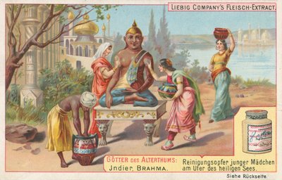 India, Brahma, Liebig-kaart, begin 20e eeuw (chromo) door European School