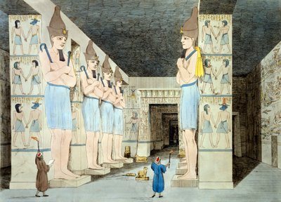 Interieur van de tempel van Ramses in Abu Simbel door European School