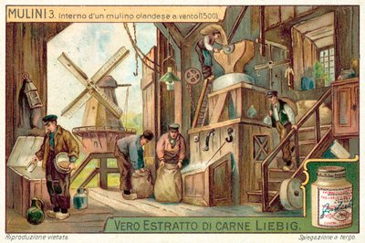 Interieur van een Nederlandse windmolen, 1500 door European School