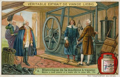 James Watts lage druk dubbelwerkende stoommachine, 1784 door European School