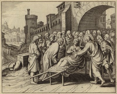 Jezus Christus wekt de zoon van de weduwe van Naïn op uit de dood door European School