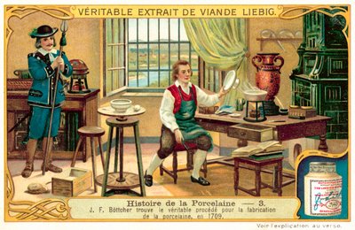 Johann Friedrich Boettger ontdekt het proces voor het vervaardigen van porselein door European School