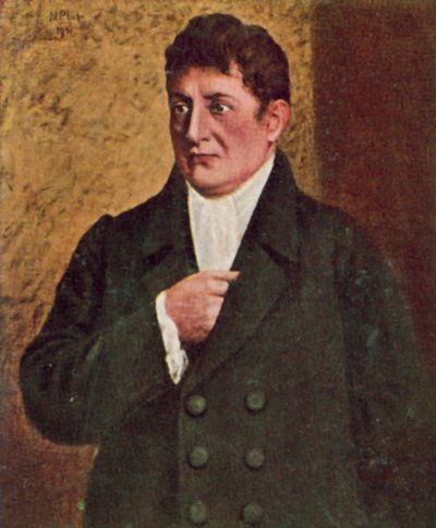 Johann Gottlieb Fichte, Duits filosoof en schrijver (kleurenlitho) door European School