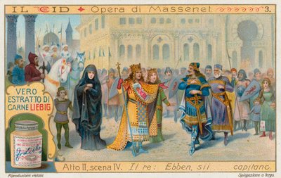 Le Cid van Massenet, Liebig-kaart, begin 20e eeuw (chromo) door European School