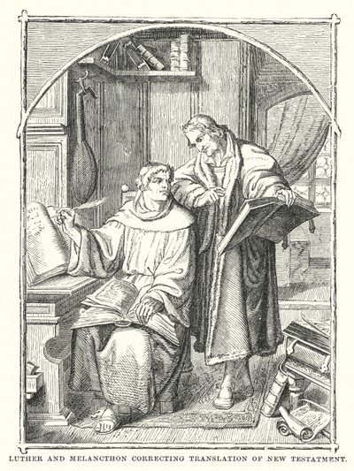 Luther en Melanchthon corrigeren de vertaling van het Nieuwe Testament door European School