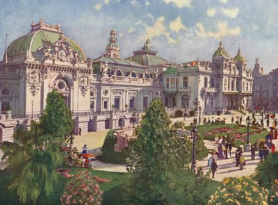 Monte-Carlo, De gevel van het casino (kleurenlitho) door European School