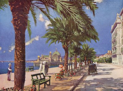 Nice, Promenade du Midi (kleurenlitho) door European School
