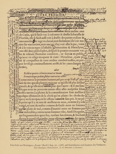Pagina uit de Essais van Montaigne door European School
