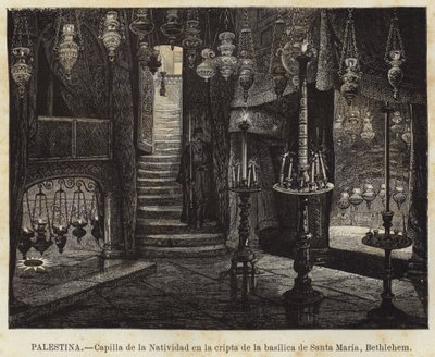 Palestina, Geboortekapel in de crypte van de basiliek van Santa Maria, Bethlehem door European School