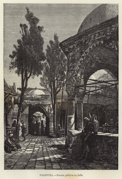 Palestina, Openbare fontein in Jaffa door European School