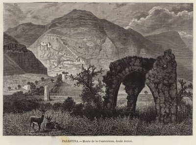Palestina, Berg van de Verzoeking, vanaf Jericho door European School