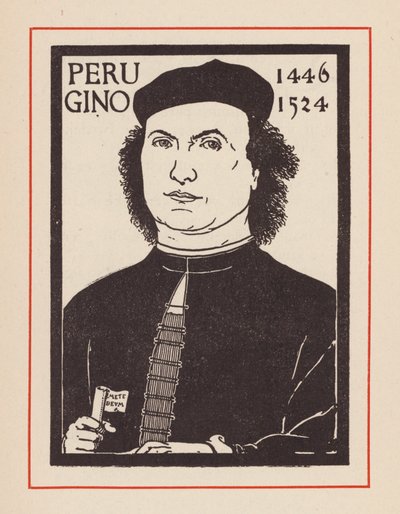 Pietro Perugino, Italiaanse renaissancekunstenaar (litho) door European School