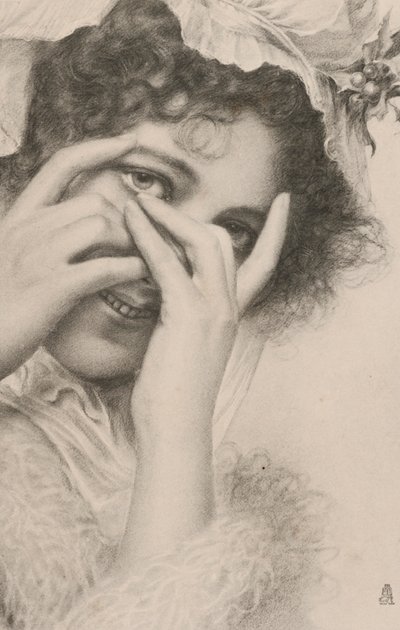 Portret van een vrouw die zich achter haar handen verbergt door European School