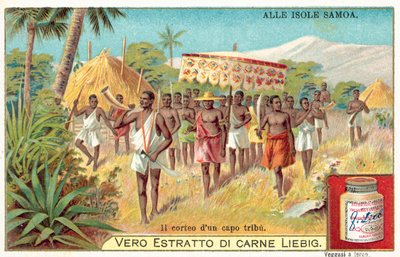 Processie van een Samoaanse stamhoofd door European School