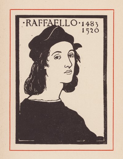 Rafaël, Italiaanse renaissancekunstenaar en architect (litho) door European School