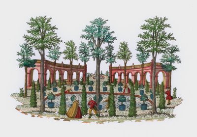 Scène in een Italiaans tuin door European School