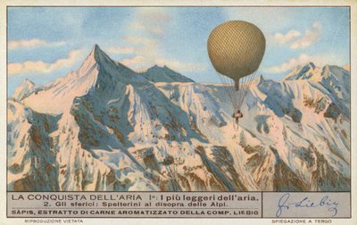 Zwitserse ballonvaarder Eduard Spelterini vliegt over de Alpen door European School