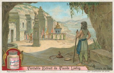 Tempel van Bali, Liebig-kaart, begin 20e eeuw (chromo) door European School