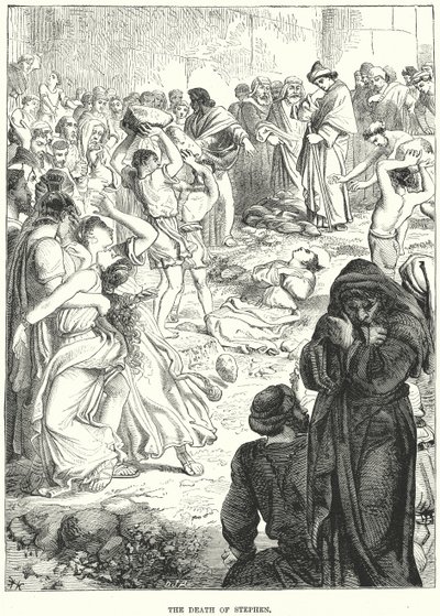 De dood van Stefanus (gravure) door European School