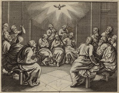 De Heilige Geest komt naar de Twaalf Apostelen op de dag van Pinksteren door European School