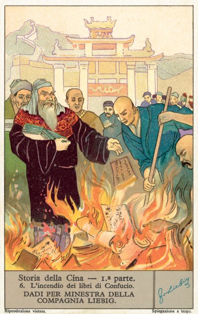 Het verbranden van de boeken van Confucius door European School