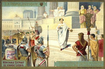 Overwinnaar bezoekt het Capitool om offers te brengen aan Jupiter, Oud Rome door European School