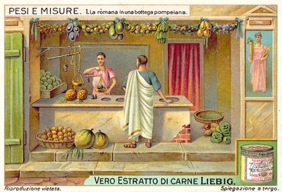 Fruit wegen in een winkel in Pompeii door European School