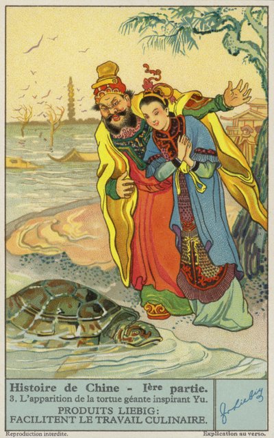 Yu de Grote en de reuzenschildpad (chromolitho) door European School