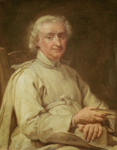 Portret van een kanunnik met een boek door Eustache Restout