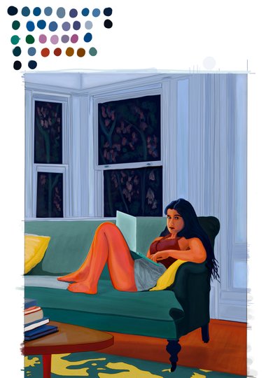 Laptop On Lap (digital art) door Evan Sklar