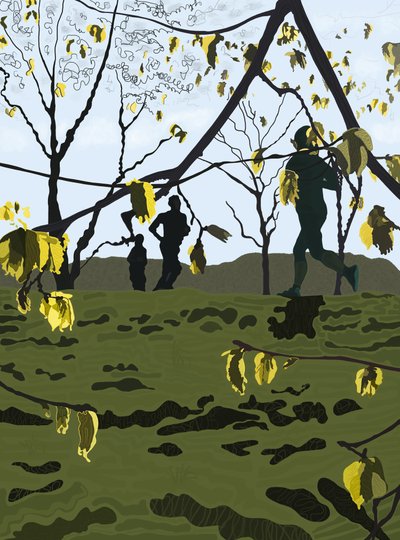 Hardlopers, Prospect Park (digitale kunst) door Evan Sklar