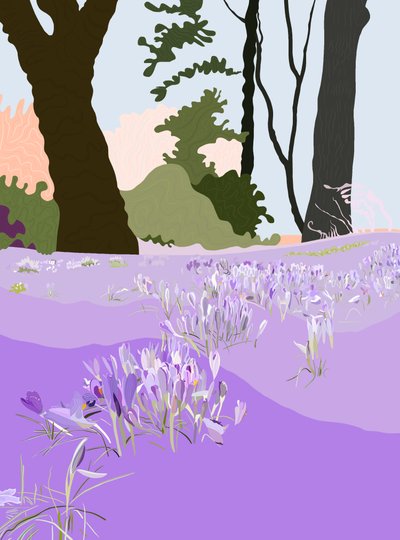 Lentekrokus (digitale kunst) door Evan Sklar