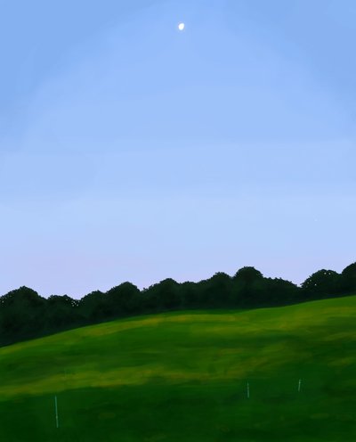 Vermont Field, Dawn (digitale kunst) door Evan Sklar
