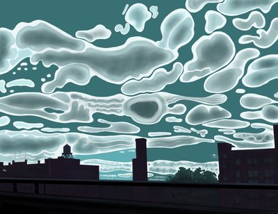 Uitzicht vanaf Bruckner Expressway (digitale kunst) door Evan Sklar
