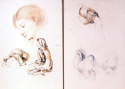 Zes studies van vrouwelijke modellen, twee pagina