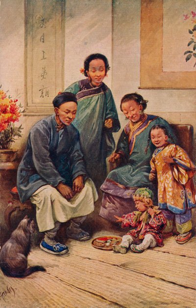 Een verjaardagsfeest voor een jongetje, ca. 1910 door Evelyn Elizabeth Hardy
