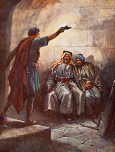 Paulus en Silas in de gevangenis door Evelyn Stuart Hardy