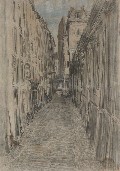 Straat in Parijs door Everett Shinn