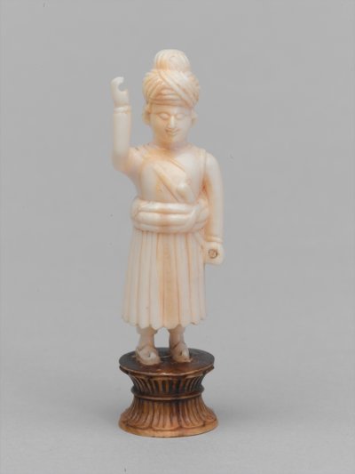Zwarte pion, schaakstuk, India, circa 1820 door Evremond de Berard