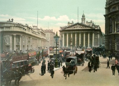 De Royal Exchange en Bank of England, ca. jaren 1900 door Eyre and Spottiswoode