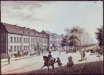 Uitzicht op het Operahuis, Berlijn door F.A. Calau