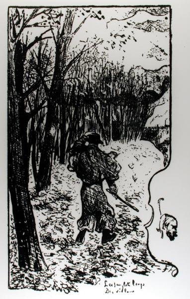 Verlaine in een Herfstlandschap, illustratie uit Impression d