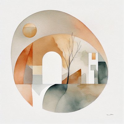 Fijne kunst abstracte compositie door F. Abderrahim