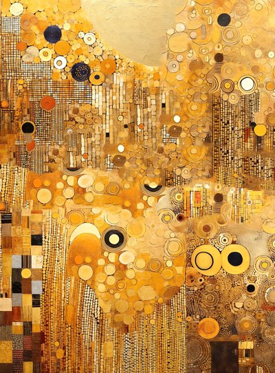 Verticale abstracte gouden achtergrondontwerp, fijne kunstafdrukken door F. Abderrahim
