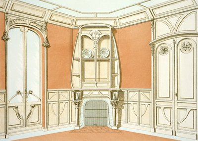 Interieurontwerp voor een eetkamer, illustratie uit Menuiserie d