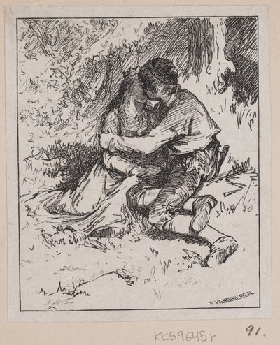 Illustratie voor "Gjæte Kongens Harer" door F. Hendriksen